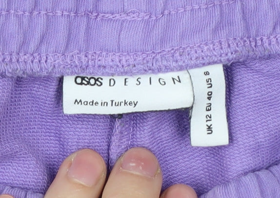 ASOS Design Women's Purple Relaxed Cotton Trousers