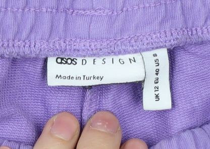 ASOS Design Women's Purple Relaxed Cotton Trousers