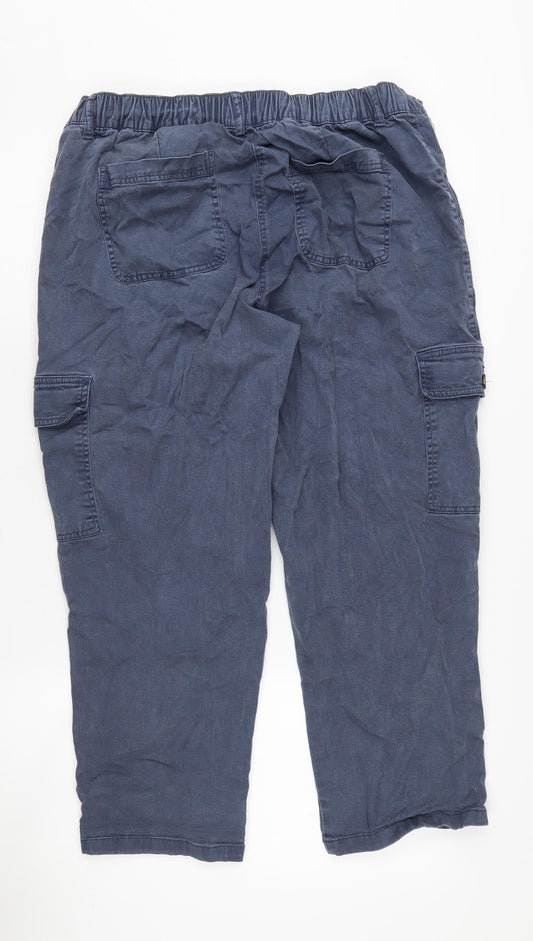 Cotton Traders Women's Blue Cargo Trousers Size 18