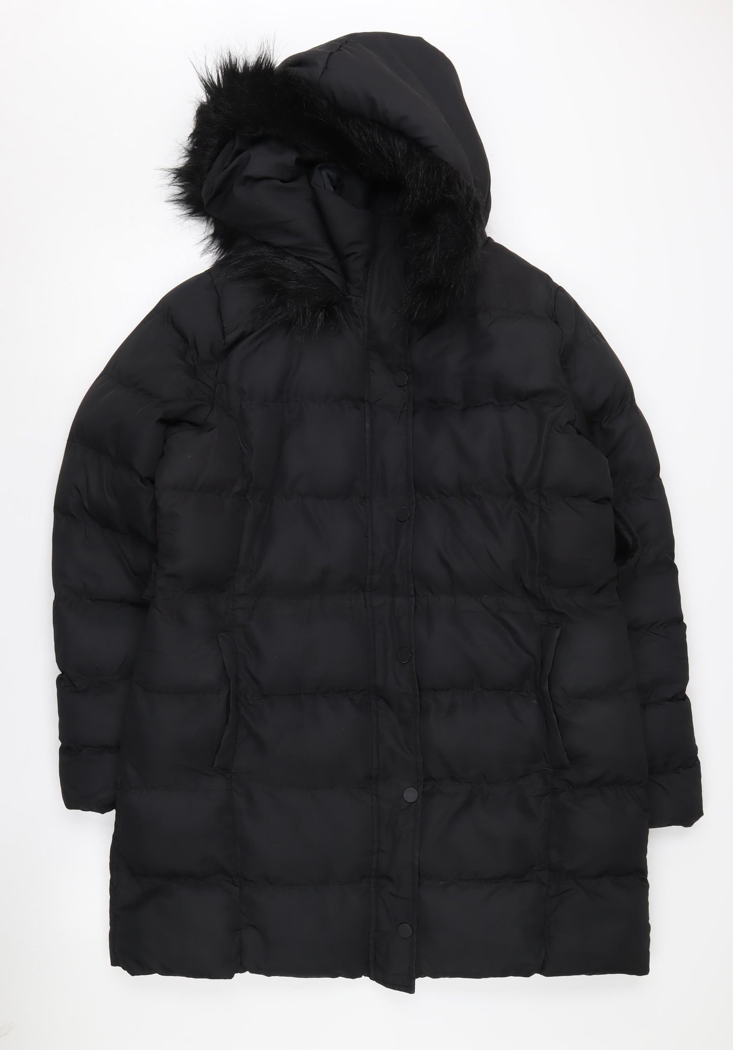 Womens UK Size 12 Threadbare Black Puffer Jacket