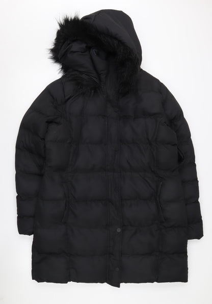 Womens UK Size 12 Threadbare Black Puffer Jacket