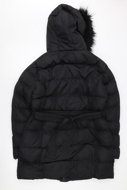 Womens UK Size 12 Threadbare Black Puffer Jacket