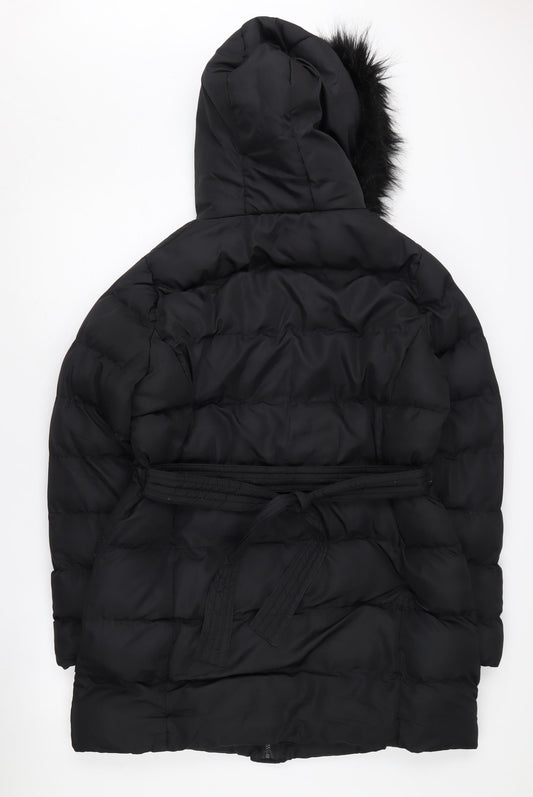 Womens UK Size 12 Threadbare Black Puffer Jacket