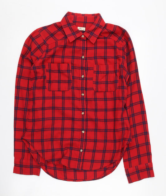 Womens UK Size S Hollister Red  Button-Up