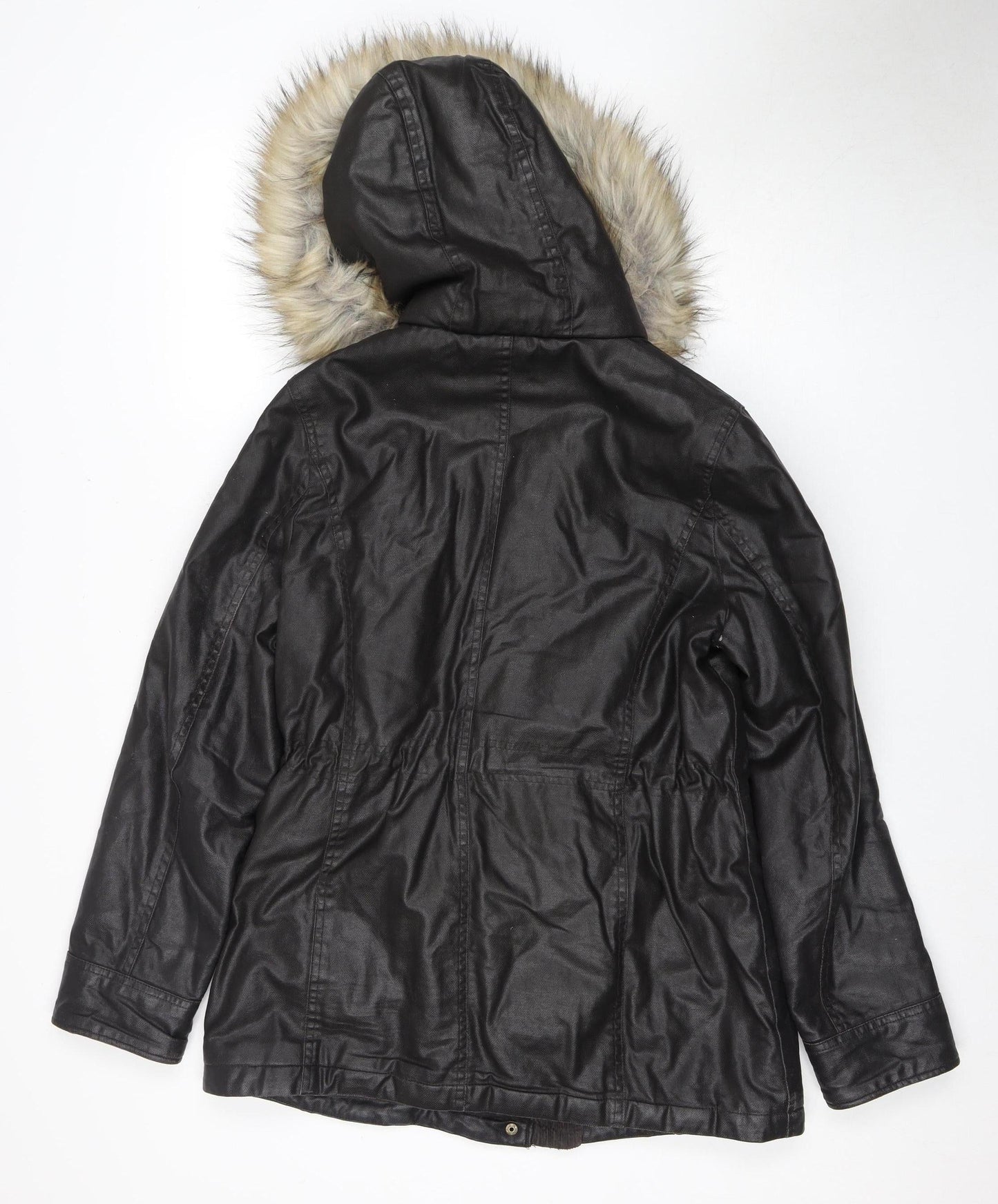 Womens UK Size 8 Marks and Spencer Black Parka Coat