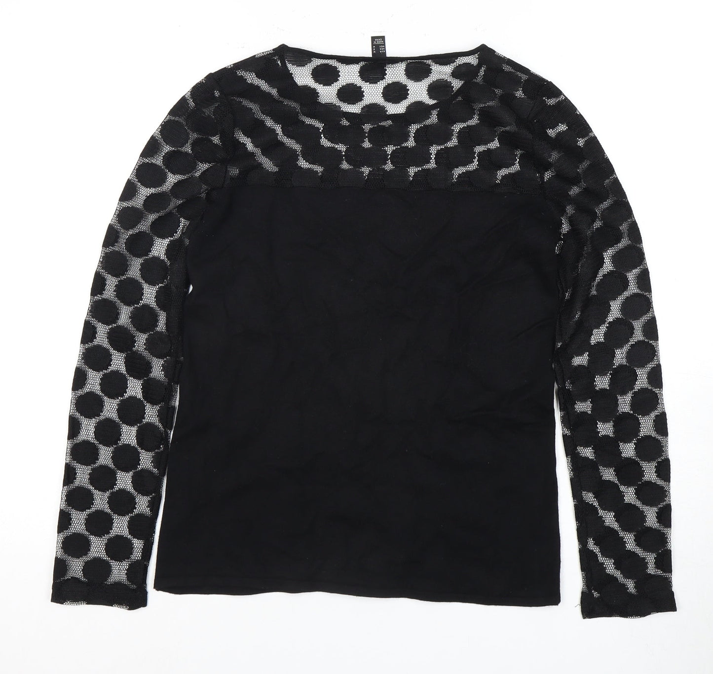Womens UK Size 12 Mango Black Basic Blouse