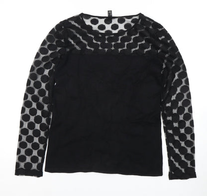 Womens UK Size 12 Mango Black Basic Blouse