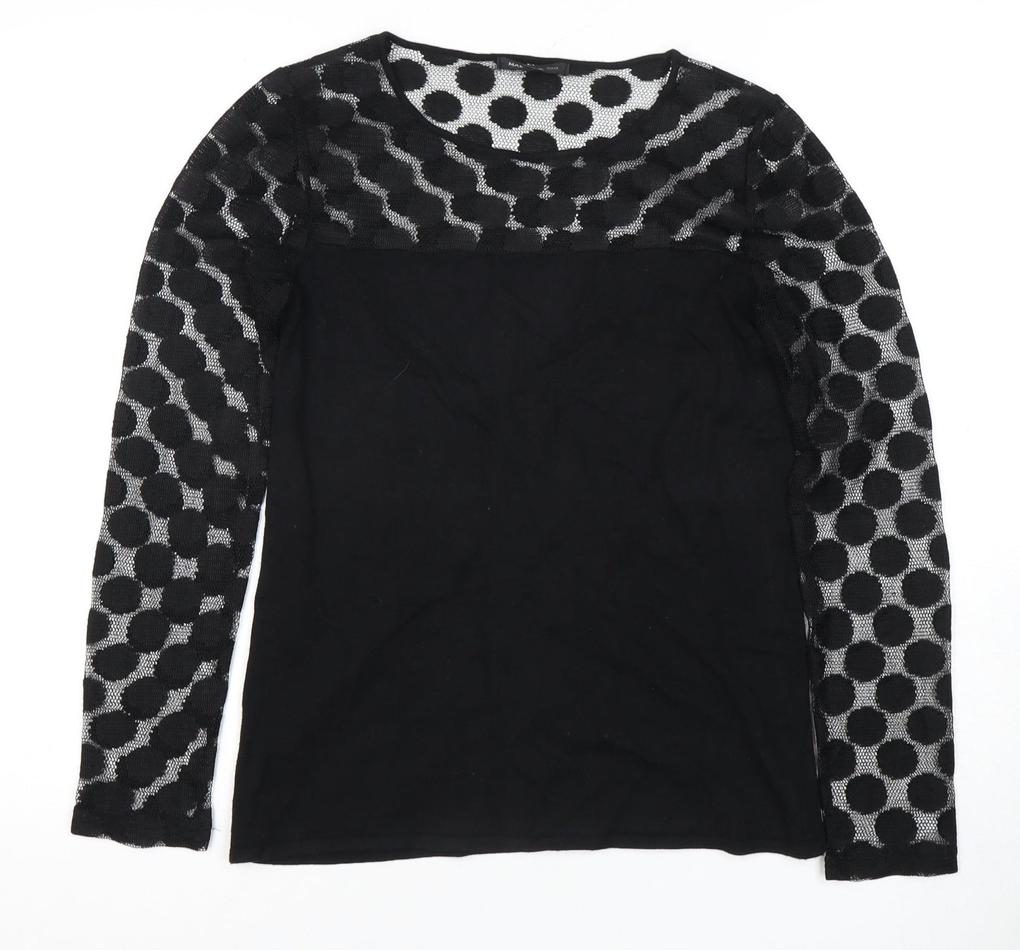 Womens UK Size 12 Mango Black Basic Blouse