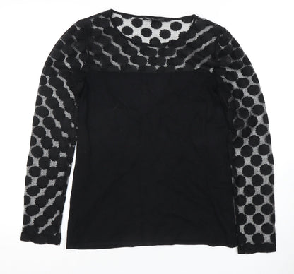 Womens UK Size 12 Mango Black Basic Blouse