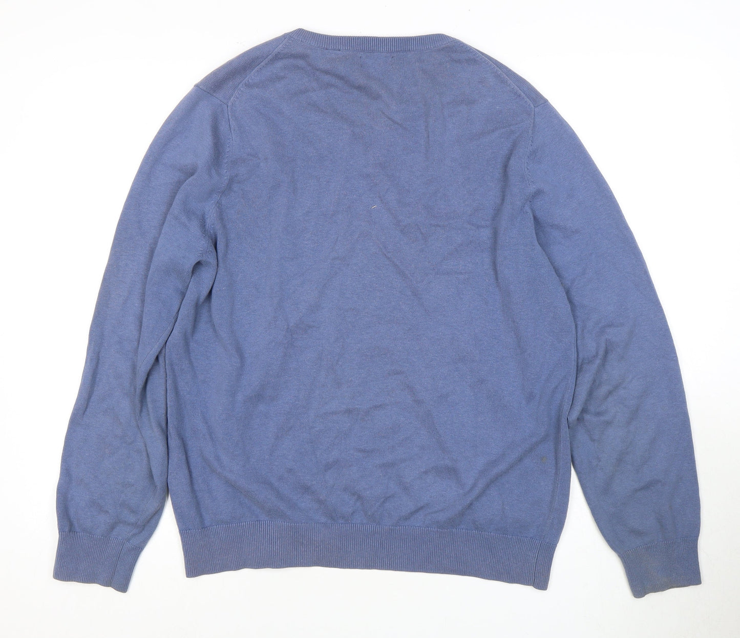 Izod Men's Blue V-Neck Pullover Jumper, Size M