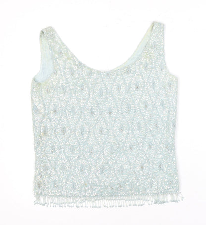 Womens UK Size 10 No Data Blue Basic Blouse