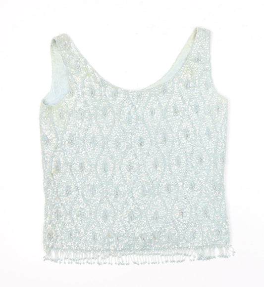 Womens UK Size 10 No Data Blue Basic Blouse