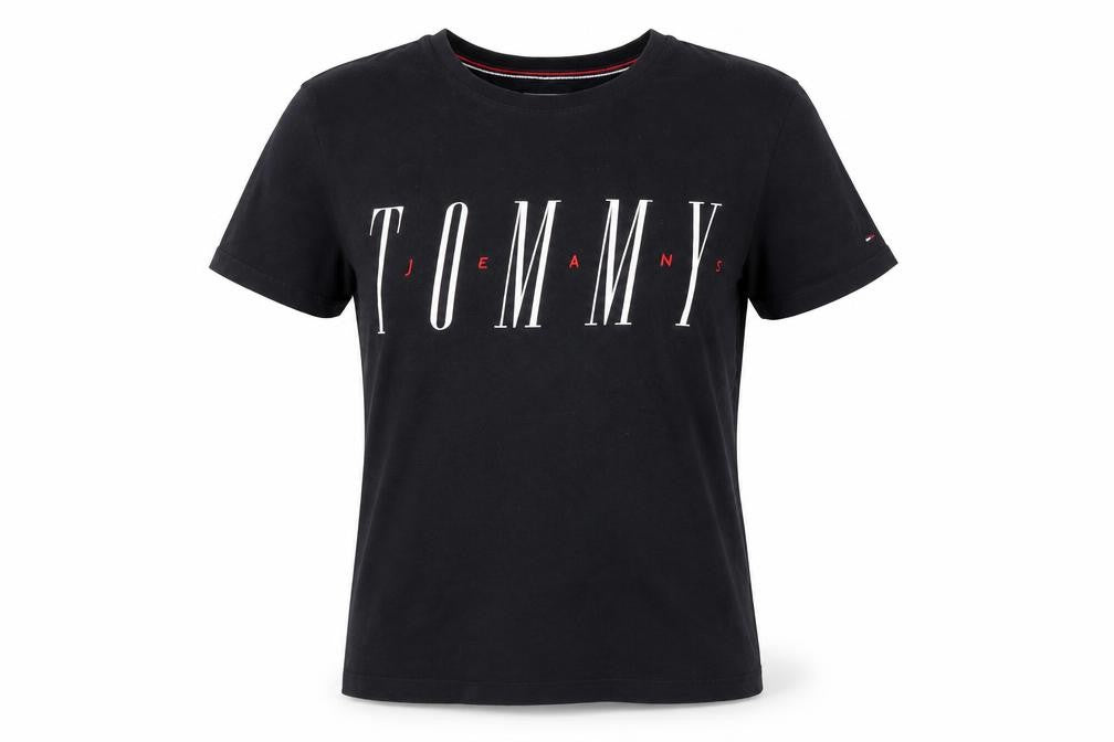 Womens UK Size S Tommy Jeans Black Basic T-Shirt