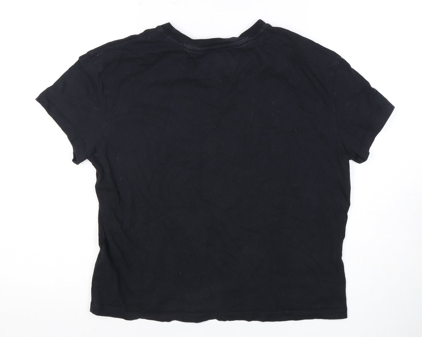 Womens UK Size S Tommy Jeans Black Basic T-Shirt