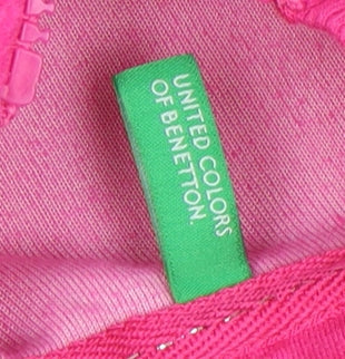 United Colors of Benetton Girls Pink Velour Hoodie XS