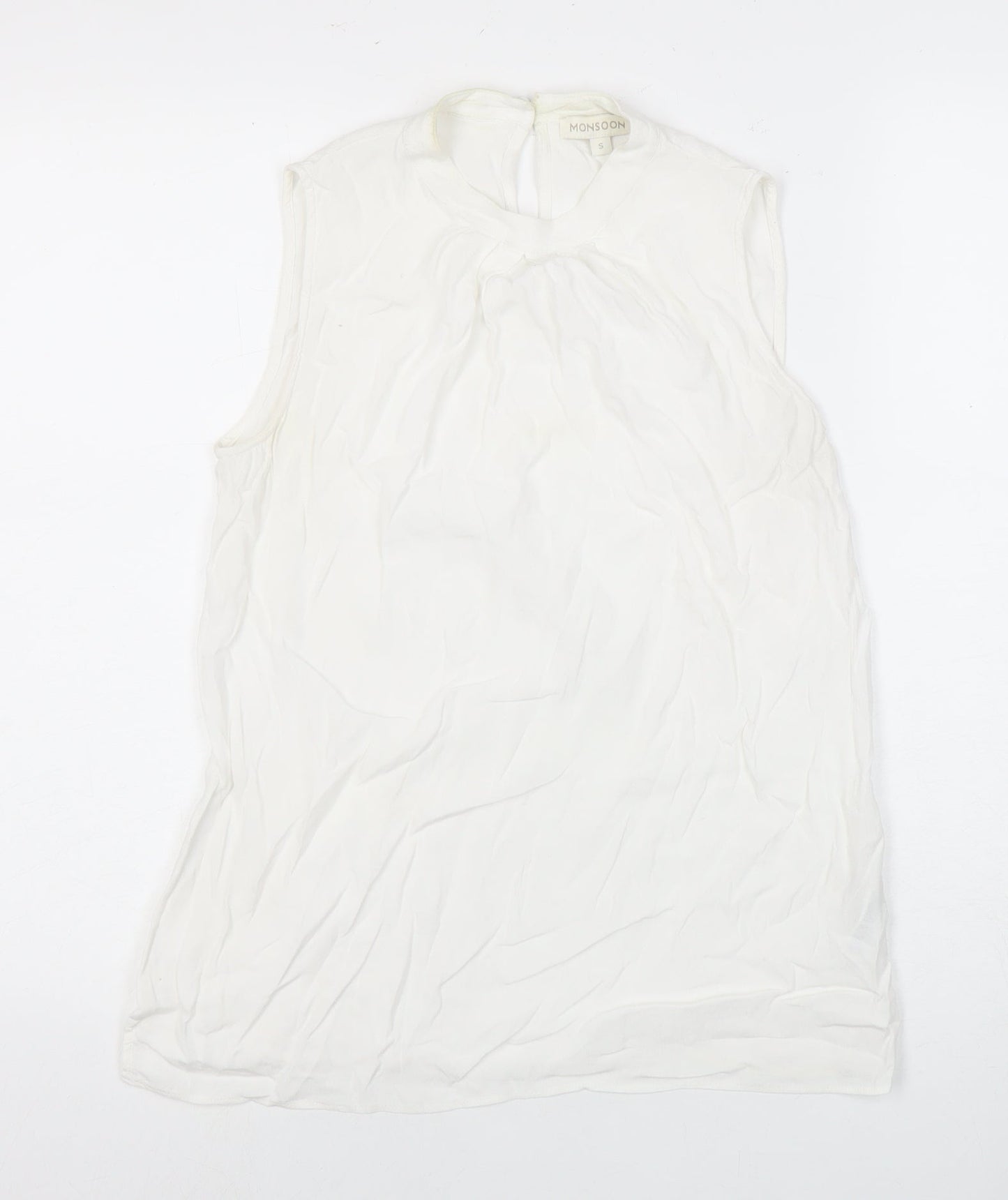 Womens UK Size S Monsoon White Basic Blouse
