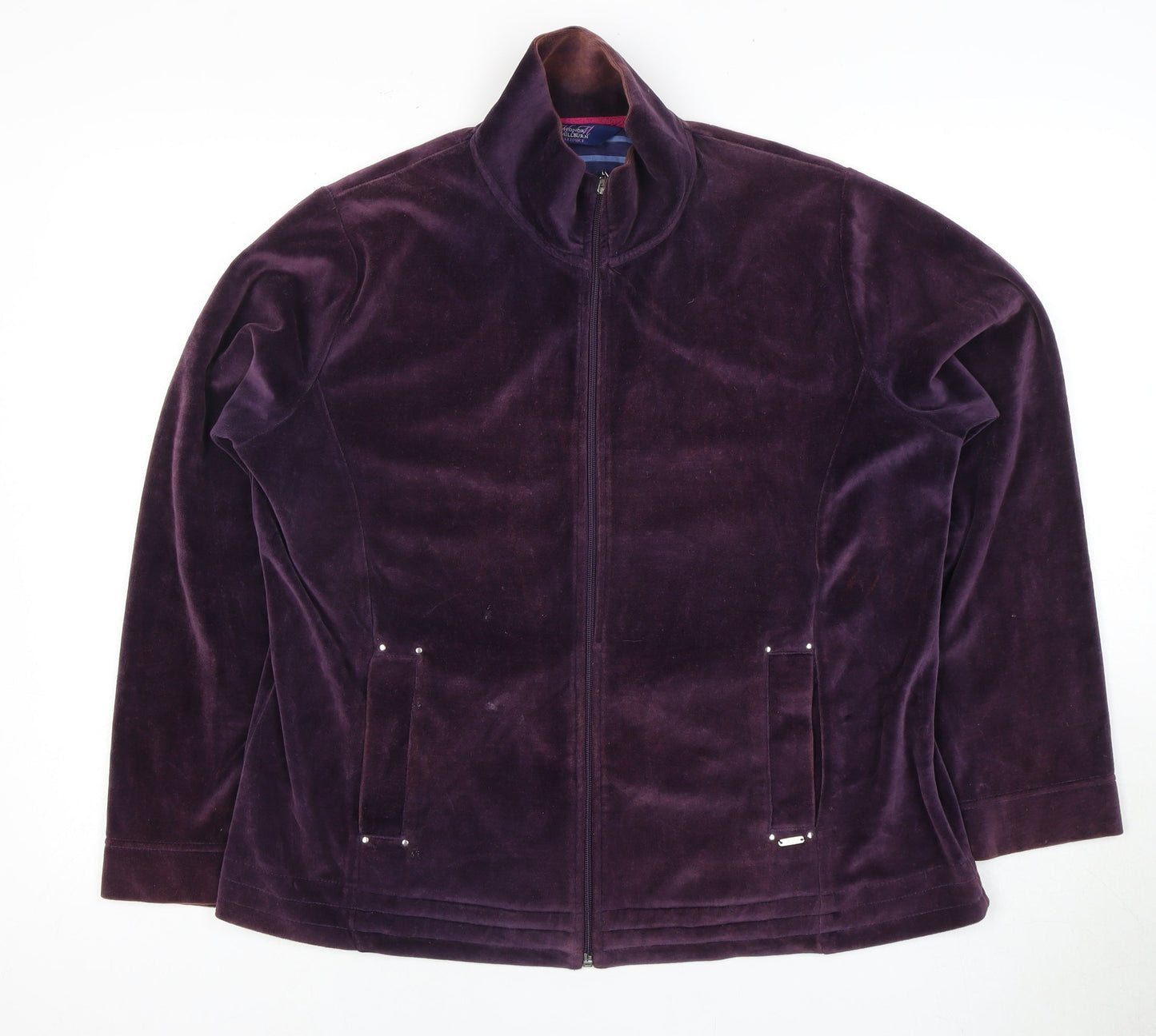 Honor Millburn Women's Purple Velvet Zip Jacket