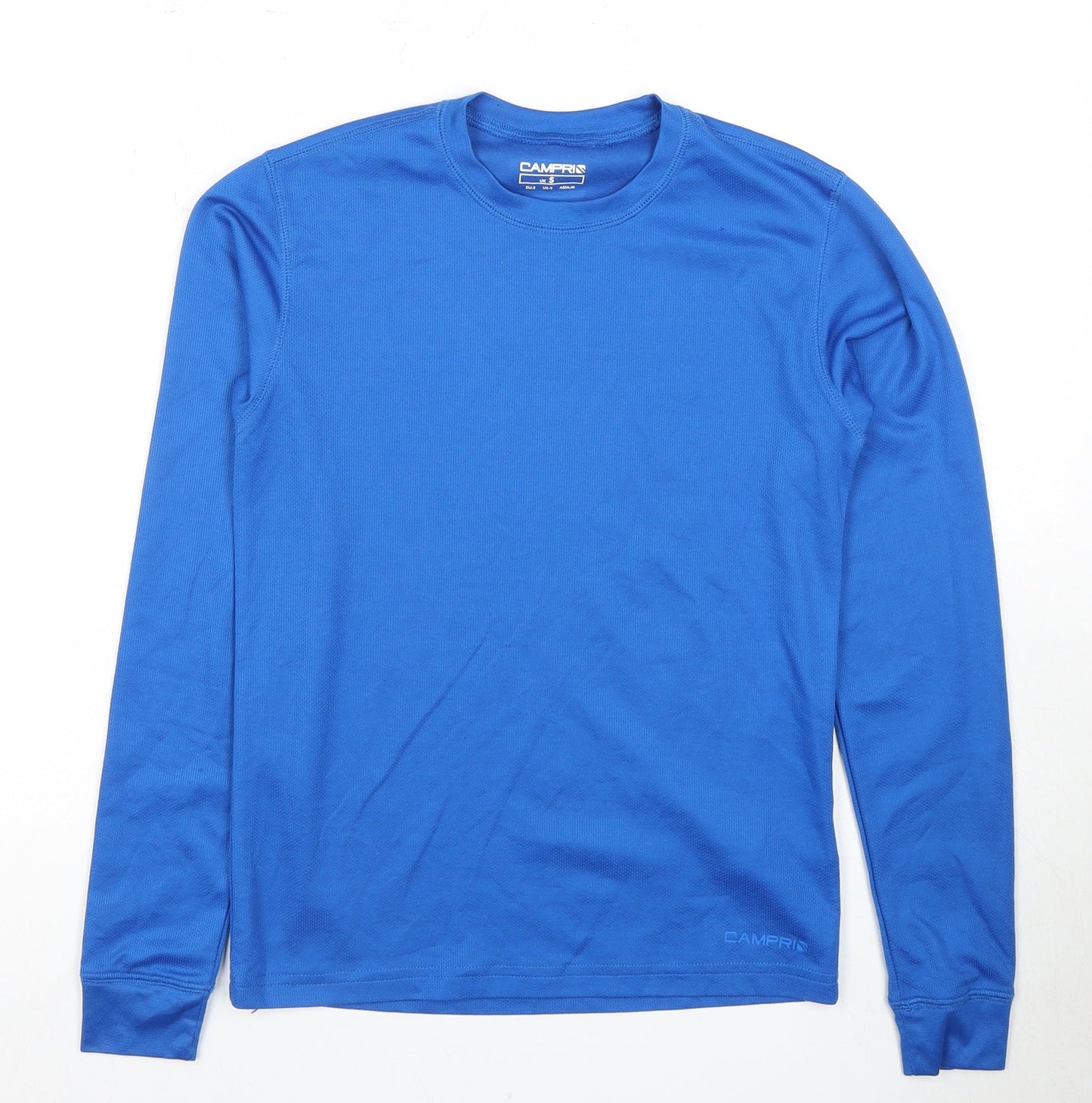 Campri Men's Blue Long Sleeve Polyester Top, Size S
