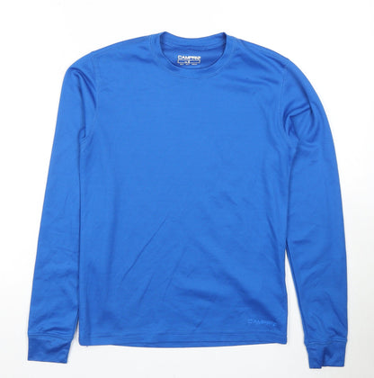 Campri Men's Blue Long Sleeve Polyester Top, Size S