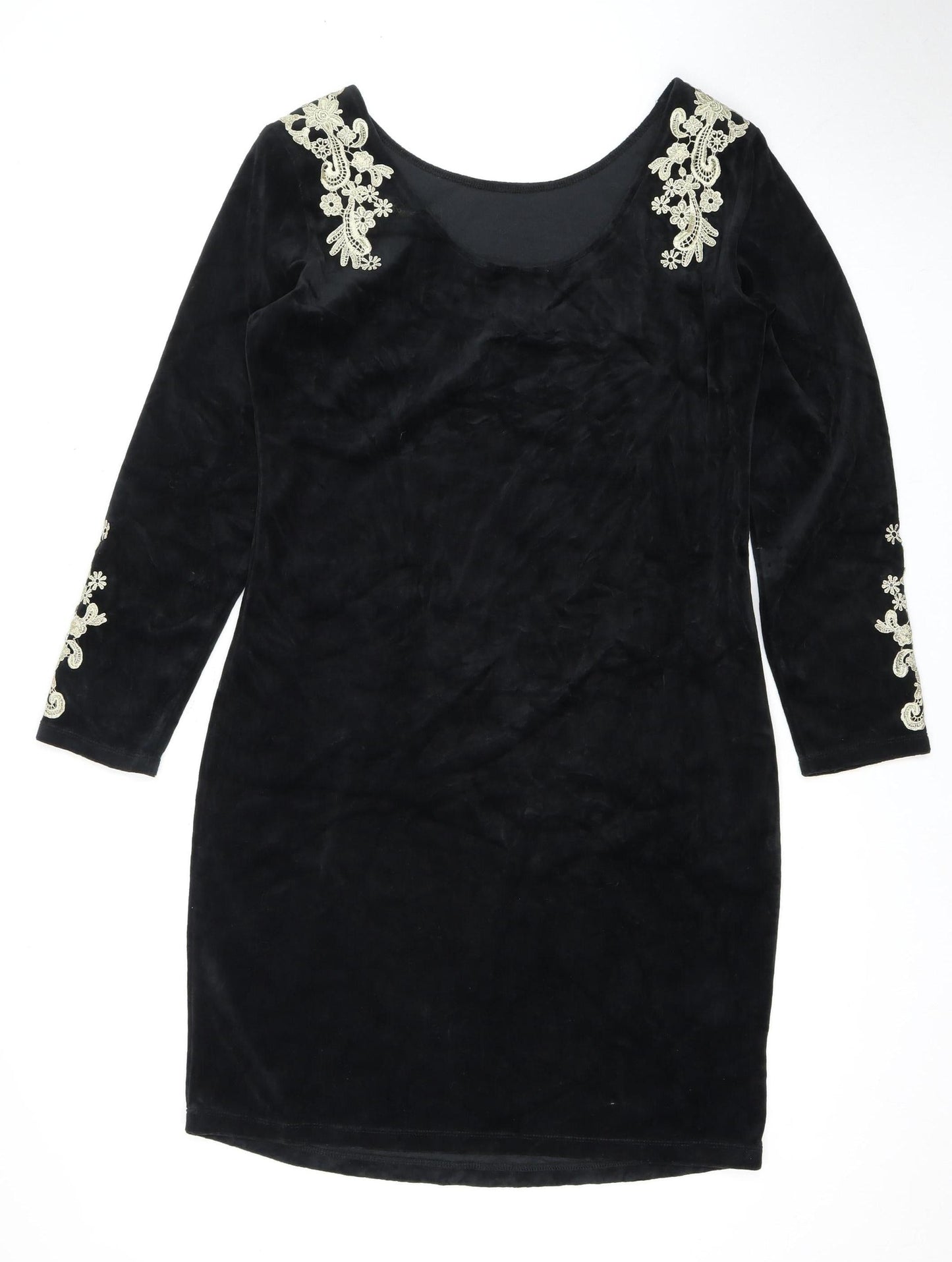 Monroe & Main Women's Black Sheath Dress L Formal