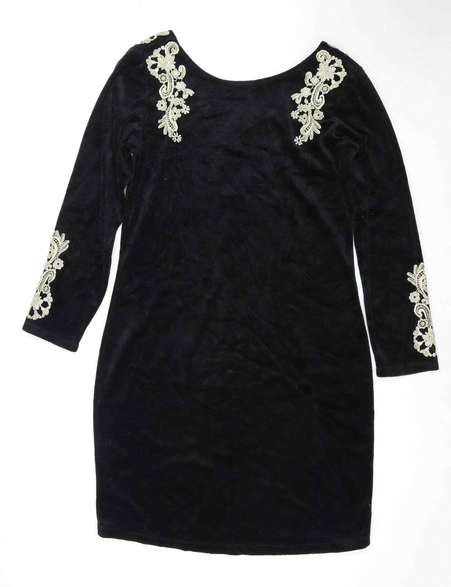 Monroe & Main Women's Black Sheath Dress L Formal