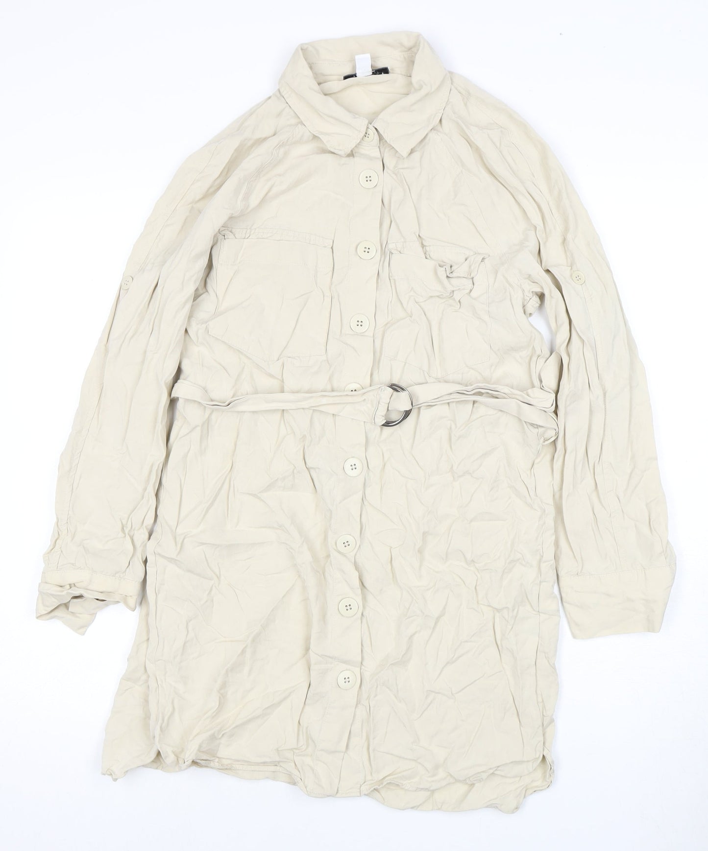 Womens UK Size 10 Topshop Beige Trench Coat