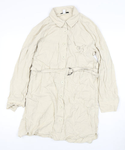 Womens UK Size 10 Topshop Beige Trench Coat