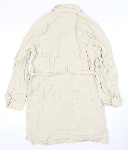 Womens UK Size 10 Topshop Beige Trench Coat