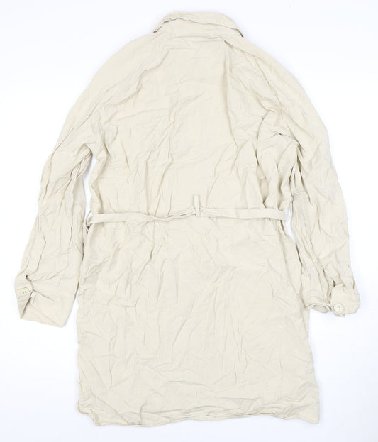 Womens UK Size 10 Topshop Beige Trench Coat