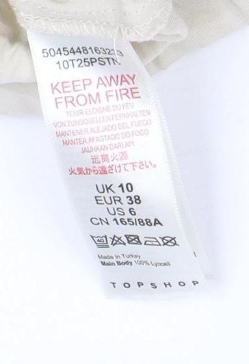 Womens UK Size 10 Topshop Beige Trench Coat