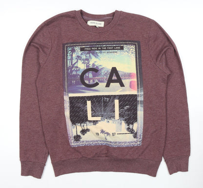 Mens UK Size M River Island Purple Pullover Sweatshirt