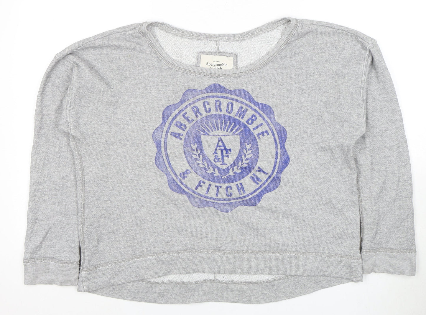 Abercrombie & Fitch Grey Women's Logo Pullover Sweatshirt S
