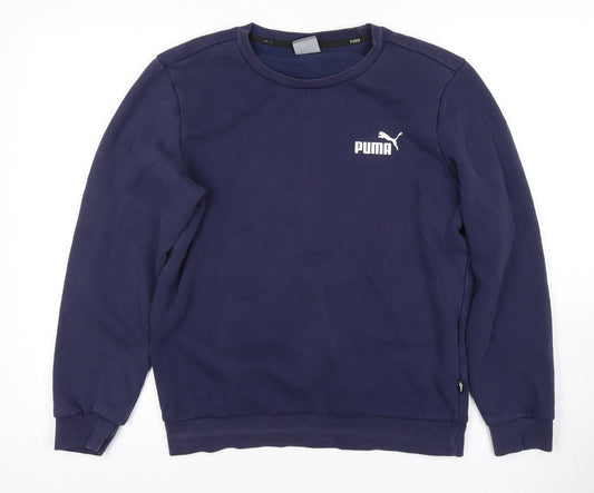 Puma Unisex Adults Blue Sweatshirt, Size S, Crew Neck