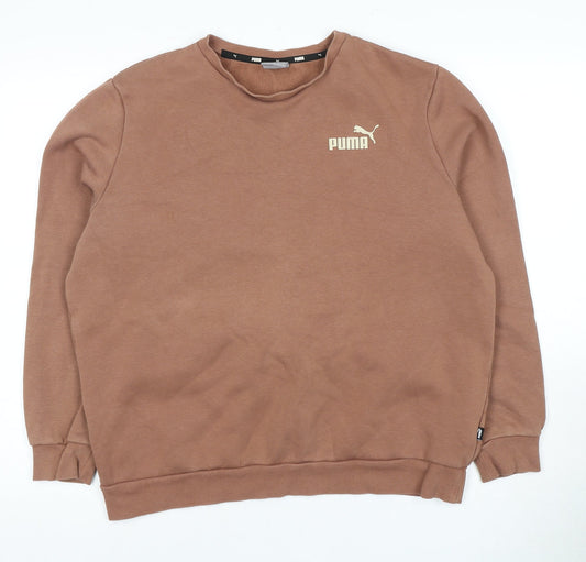 Puma Unisex Brown Crew Neck Pullover Sweatshirt Size 12