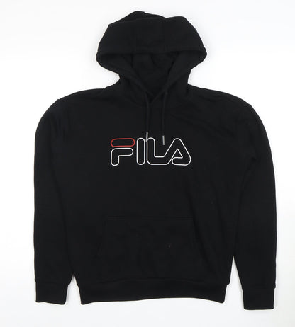 Fila Unisex Black Pullover Hoodie - Size S - Logo Accents