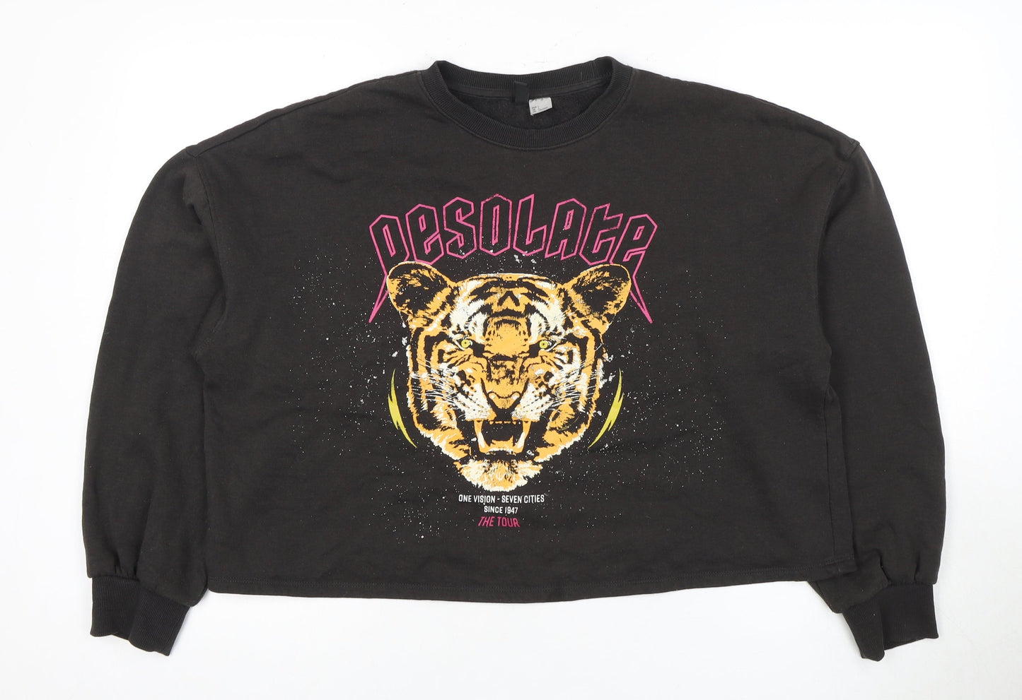 H&M Unisex Black Tiger Print Sweatshirt, Size L