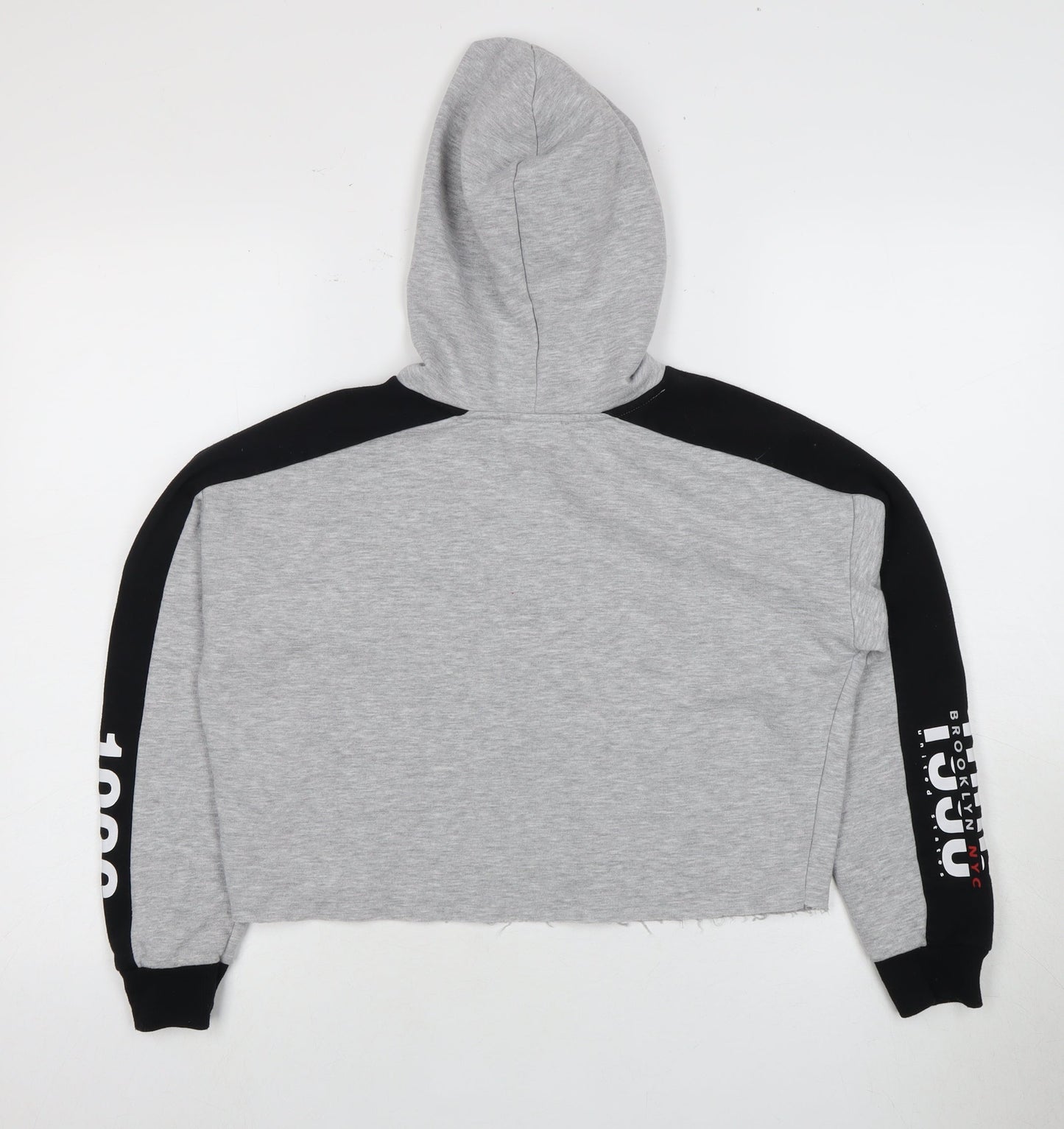 New Look Girls Grey Hoodie, Age 12-13, Logo Design