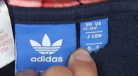 Adidas Unisex Kids Blue Pullover Hoodie 12-13Y