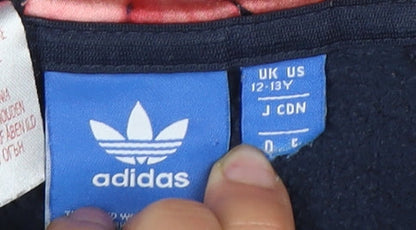 Adidas Unisex Kids Blue Pullover Hoodie 12-13Y