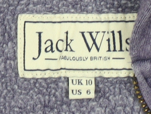 Unisex Adults UK Size 10 Plus Jack Wills Purple Full Zip Hoodie