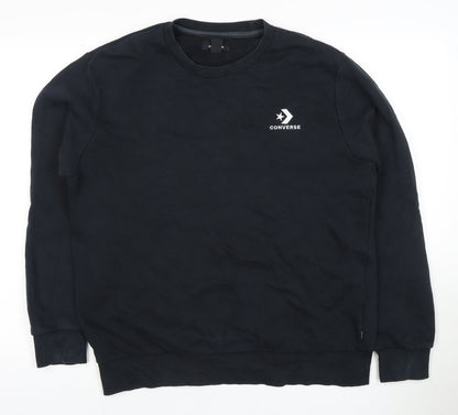 Mens UK Size M Converse Black Pullover Sweatshirt