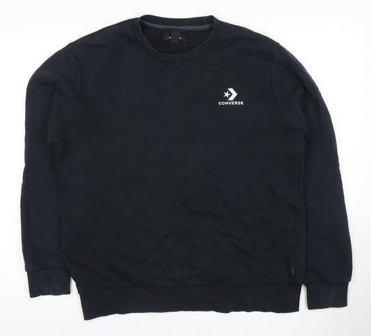 Mens UK Size M Converse Black Pullover Sweatshirt