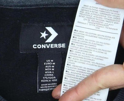 Mens UK Size M Converse Black Pullover Sweatshirt