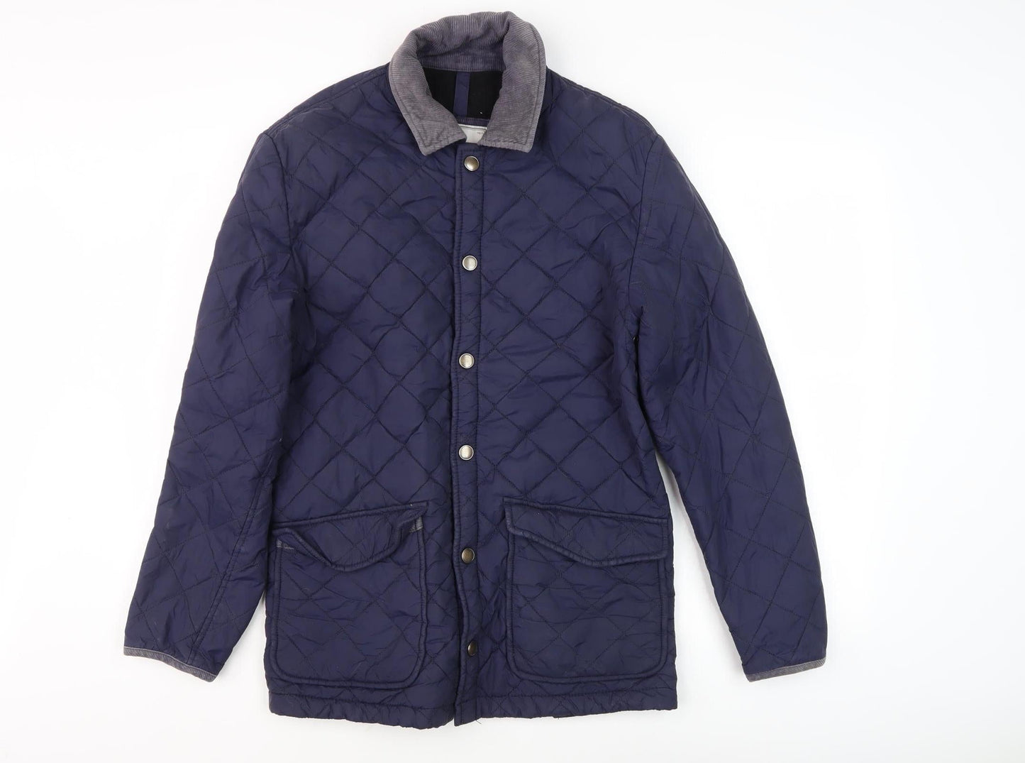 Mens UK Size S Hawick Blue Quilted Coat