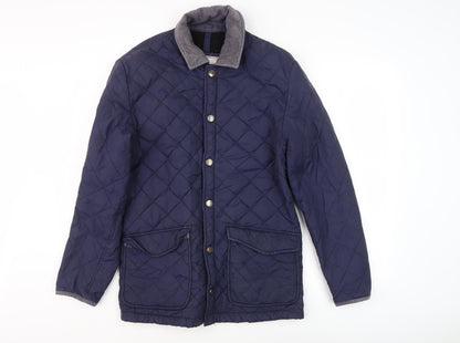 Mens UK Size S Hawick Blue Quilted Coat