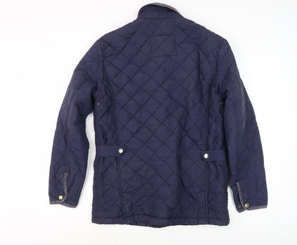 Mens UK Size S Hawick Blue Quilted Coat