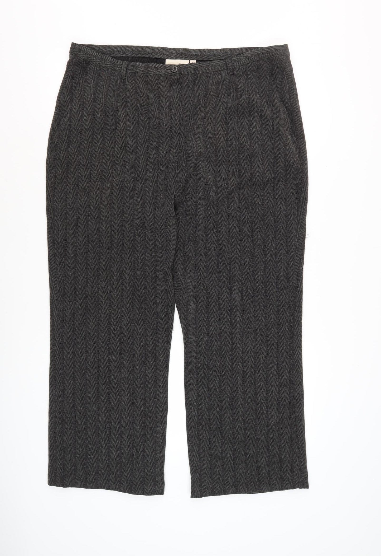 Style by EWM Women's Black Herringbone Trousers Size 18