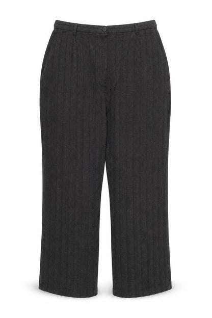 Front view of Style by EWM Women's Black Herringbone Trousers, size 18