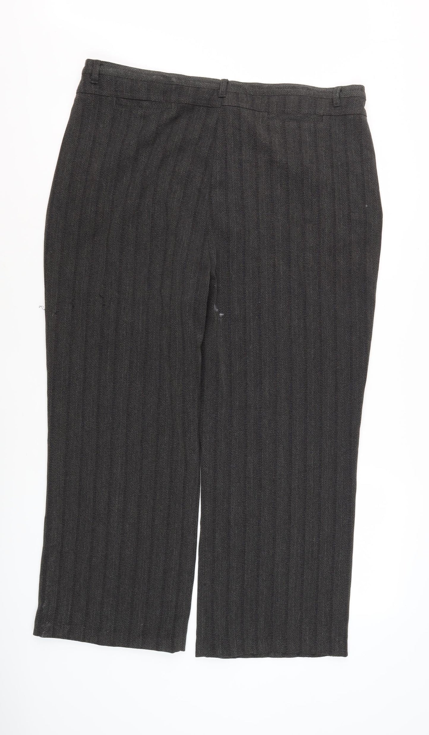 Style by EWM Women's Black Herringbone Trousers Size 18
