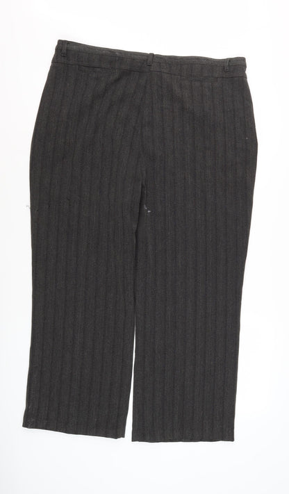 Style by EWM Women's Black Herringbone Trousers Size 18